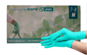 Рукавички нітрилові IGAR Sempercare Green (оглядові, нестерильні, неприпудрені, зеленого кольору)