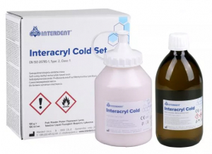 INTERACRYL COLD, рожева з прожилками (Interdent) Пластмаса, 100 г + 100 мл (ref.1507)