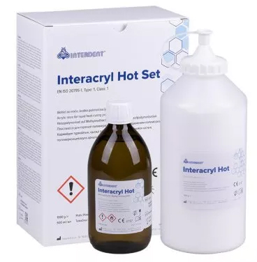 INTERACRYL HOT, рожева з прожилками (Interdent) Пластмаса, 1000 г + 500 мл (ref.1502)