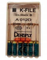 K-File Colorinox, 21 мм (Dentsply) Ручные дрильборы, 6 шт (копия)