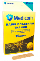 Набор пластырей Medicom Тканевый, на тканевой основе, телесные (15 шт)