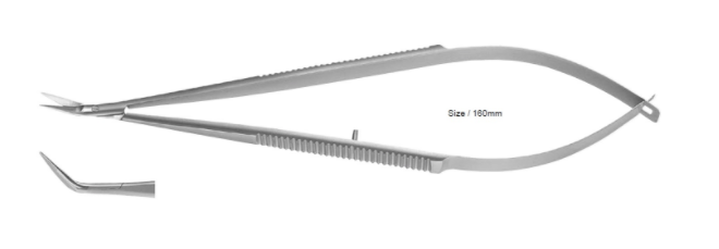 Ножиці мікрохірургічні, ясна MS-160-45, вигнуті (YDM)