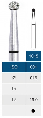 Бор алмазний Microdont 1015VC (1.6 мм, сферичний, чорний)