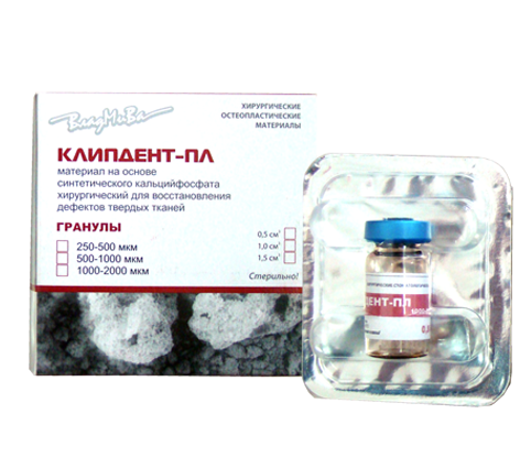 Остеопластический материал VladMiva Клипдент-пл гранулы (100-500)мкм