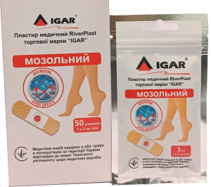 Пластир медичний IGAR RiverPlast (мозольний, 7х2 см №5)