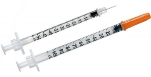 Шприц інсуліновий U-100 Medicare 3-компонентний, 1 мл (0,33 х 13 мм) (100 шт)