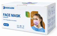 Медицинские маски защитные Dochem TOPSAFE Premium Elite, 3-х слойные, с заушными петлями, синие, 50 шт