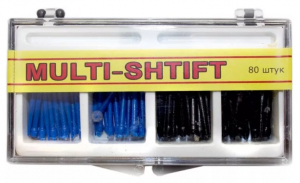 Штифти беззольні Рудент Multi-Shift (сині та чорні, 80 шт)