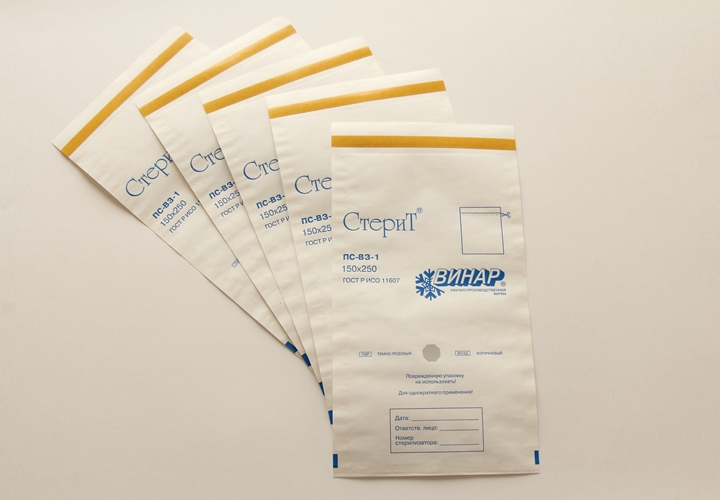 Пакети для стерилізації Вінар із вологоміцного паперу, 100 штук