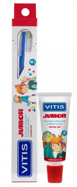 VITIS JUNIOR (DENTAID) Набір, Зубна щітка + Паста-гель для дітей, 15 мл