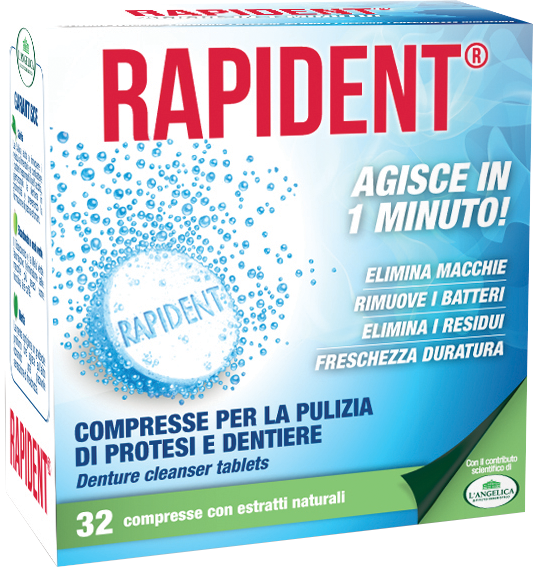 Таблетки для очищення зубних протезів L'Angelica RAPIDENT