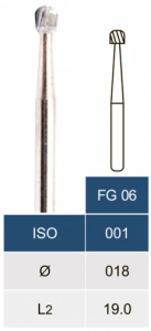 Бор карбидный Microdont FG 06 (сферический, 1.8 мм)