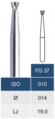 Бор карбідний Microdont FG 37 (зворотний конус, 1.4 мм)