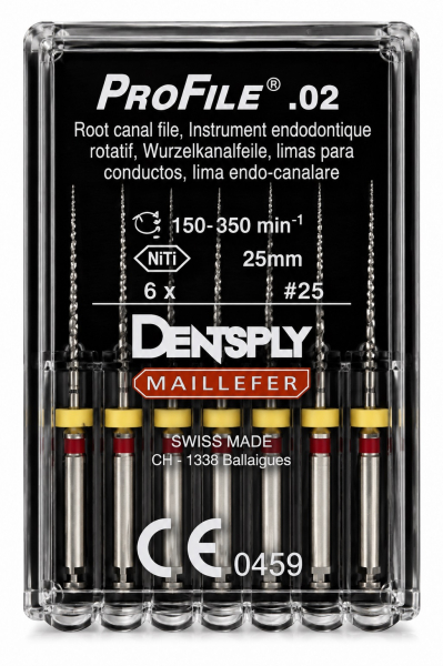 Profile.02, 25 мм Профайлы Dentsply, оригинал, 6 шт