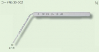 Глубиномер имплантологический, градуированный 8-10-13-15-18-20мм, с шариком на конце d-1,8 мм (YDM)