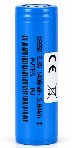 Аккумулятор 18490 (18490A тип-1), 3,6V 1400 mAh 5,04Wh, без разъема подключения, для ламп LED.C, Lux I