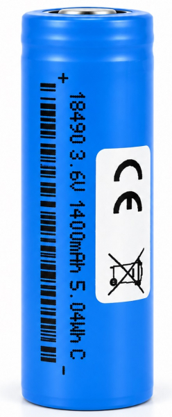 Аккумулятор 18490 (18490A тип-2), 3,6V 1400 mAh 5,04 Wh, без разъема подключения