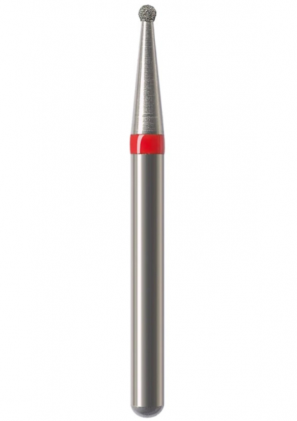 Алмазный бор Okodent 801 F (сферический, красный, мелкая абразивность)