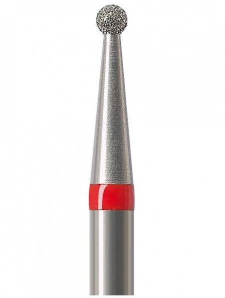 Алмазний бор Okodent 801 F (сферичний, червоний, дрібна абразивність)