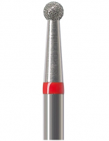 Алмазний бор Okodent 801 F (сферичний, червоний, дрібна абразивність)