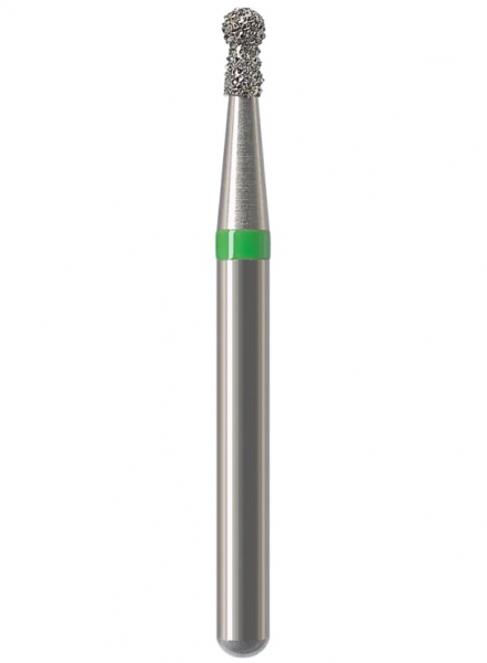 Алмазный бор Okodent 802 C (сферический с буртиком, зеленый, грубая абразивность)