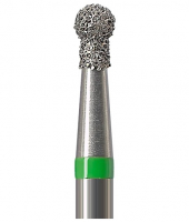 Алмазний бор Okodent 802 C (сферичний з буртиком, зелений, груба абразивність)