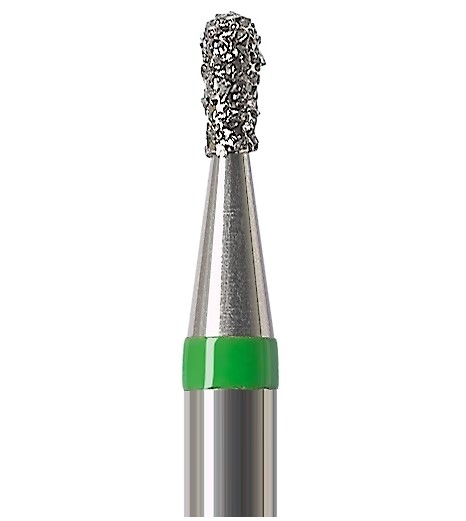Алмазний бор Okodent 822 C (грушоподібний, зелений, груба абразивність)