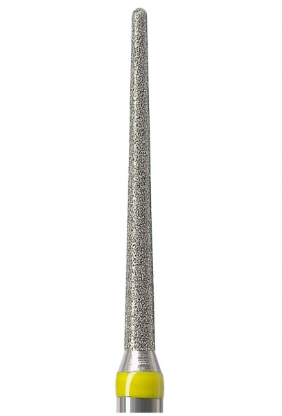 Алмазный бор Okodent 850L SF (конус заокругленный, желтый, экстра-мелкая абразивность)