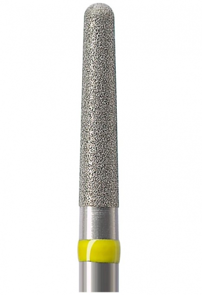 Алмазний бор Okodent 856L.016 SF (конус заокруглений, жовтий, екстра-дрібна абразивність)