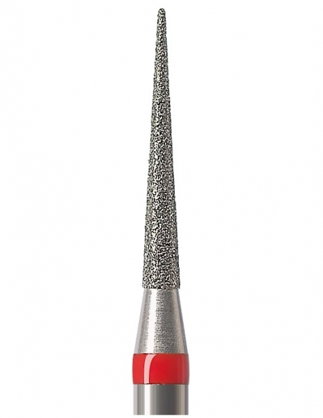 Алмазний бор Okodent 858 F (конус гострий, червоний, дрібна абразивність)