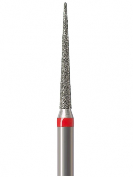 Алмазный бор Okodent 859 F (конус острый, красный, мелкая абразивность)