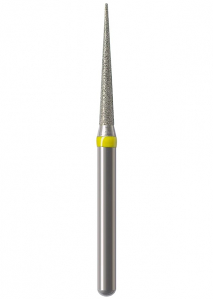 Алмазний бор Okodent 859 SF (конус гострий, жовтий, екстра-дрібна абразивність)