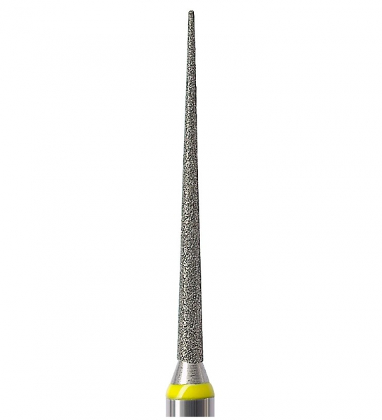 Алмазный бор Okodent 859CL.010 EF (конус острый, желтый, экстра-мелкая абразивность)