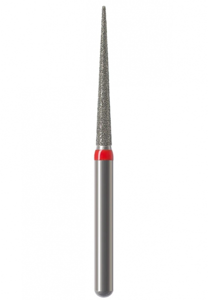 Алмазный бор Okodent 859L F (конус острый, красный, мелкая абразивность)