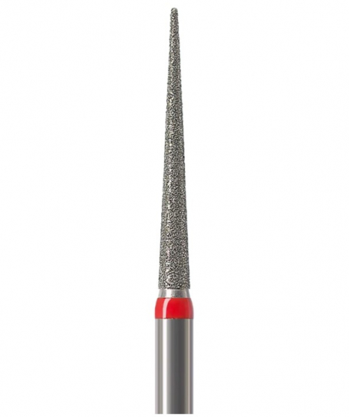 Алмазний бор Okodent 859L F (конус гострий, червоний, дрібна абразивність)