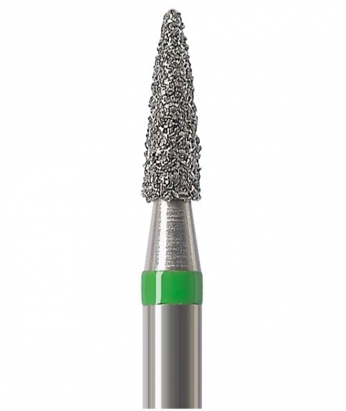 Алмазний бор Okodent 860 C (полум'я, зелений, груба абразивність)