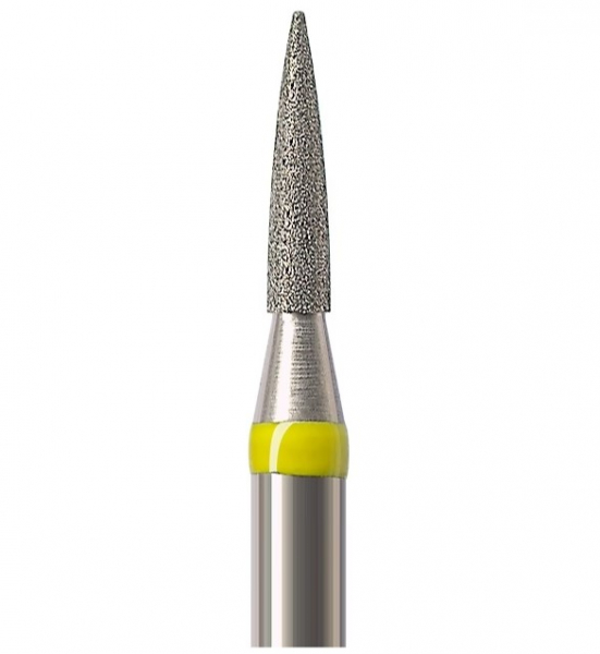 Алмазный бор Okodent 860 EF (пламя, желтый, экстра-мелкая абразивность)