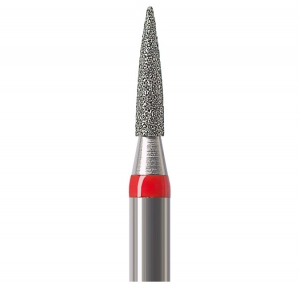 Алмазный бор Okodent 860 F (пламя, красный, мелкая абразивность)