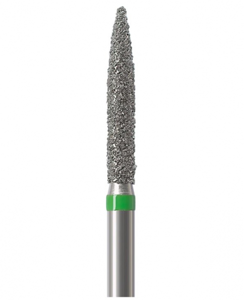 Алмазный бор Okodent 863 C (пламя, зеленый, грубая абразивность)
