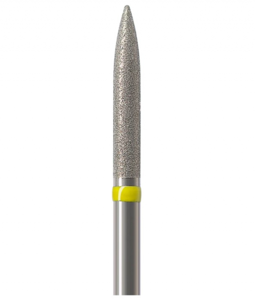 Алмазний бор Okodent 863 EF (полум'я, жовтий, екстра-дрібна абразивність)