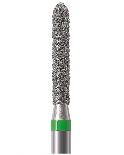 Алмазний бор Okodent 878 C (торпеда, зелений, груба абразивність)