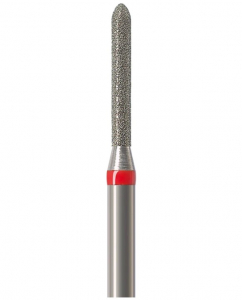 Алмазний бор Okodent 878 F (торпеда, червоний, дрібна абразивність)