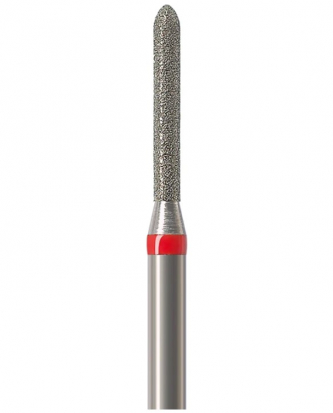 Алмазний бор Okodent 878 F (торпеда, червоний, дрібна абразивність)