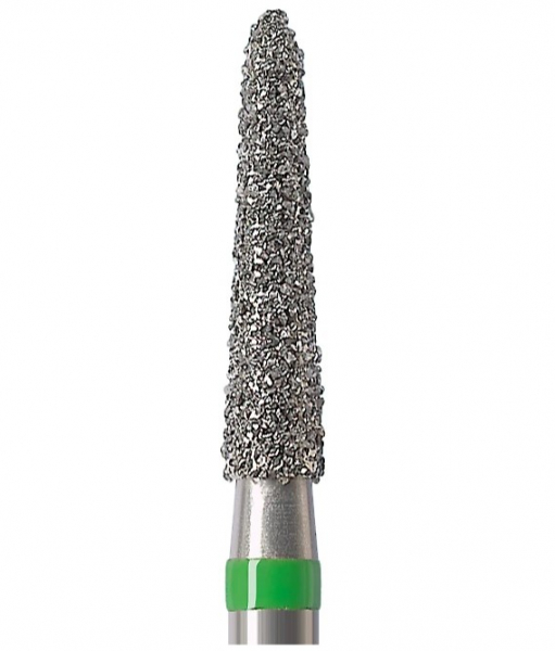 Алмазный бор Okodent 878K C (торпеда, зеленый, грубая абразивность)