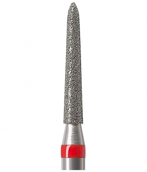 Алмазний бор Okodent 878K F (торпеда, червоний, дрібна абразивність)