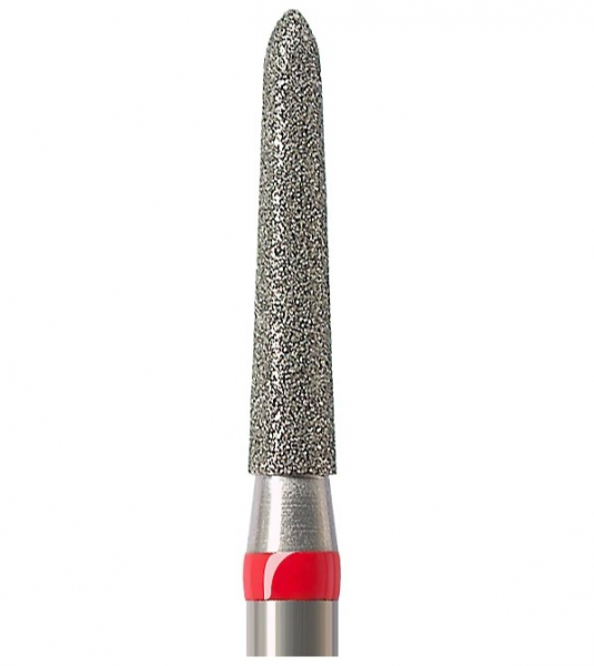 Алмазний бор Okodent 878K F (торпеда, червоний, дрібна абразивність)