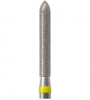 Алмазний бор Okodent 879 EF (торпеда, жовтий, екстра-дрібна абразивність)