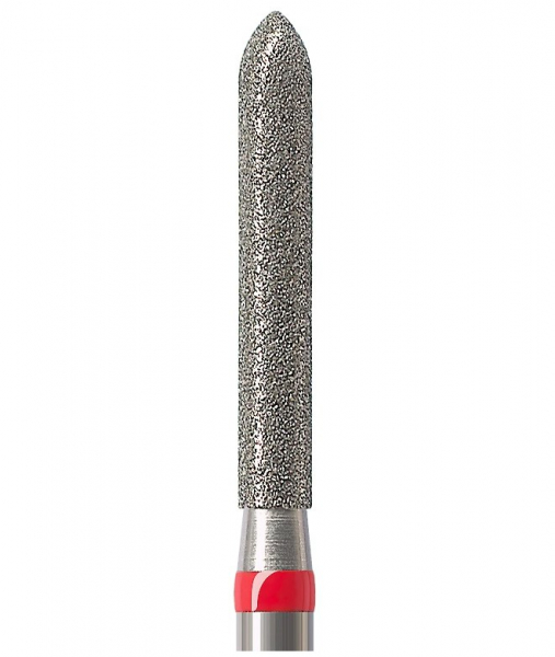 Алмазний бор Okodent 879 F (торпеда, червоний, дрібна абразивність)