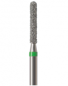 Алмазний бор Okodent 881 C (округлий циліндр, зелений, груба абразивність)