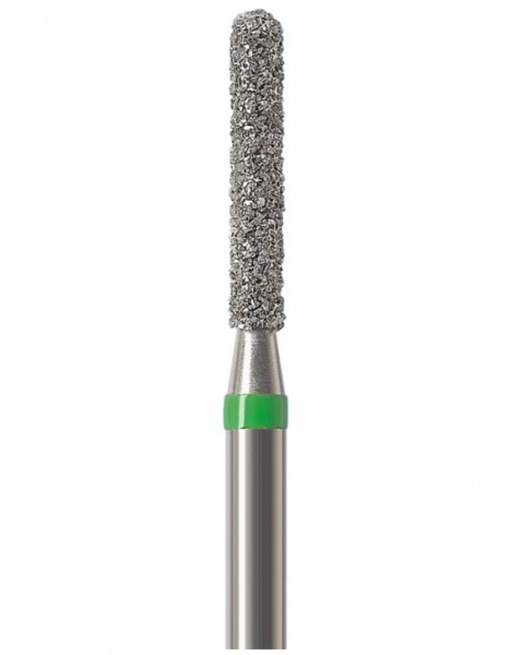 Алмазний бор Okodent 881 C (округлий циліндр, зелений, груба абразивність)